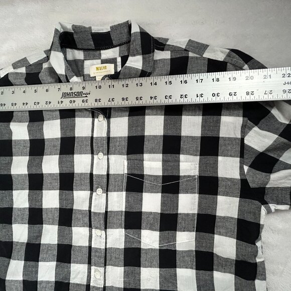 Maeve By Anthropologie Womens Black Buffalo Plaid Button-Up Shirt Medium Cotton - Picture 6 of 8